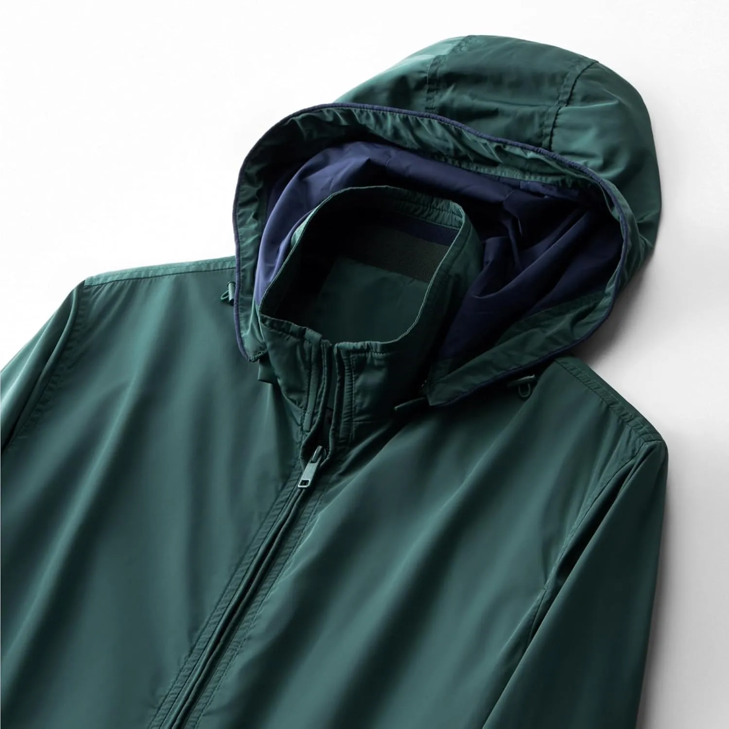 Mens Windproof Jacket Zip Up Hooded Waterproof Windbreakers Loose Lightweight Coats Raincoat Activewear for Hiking
