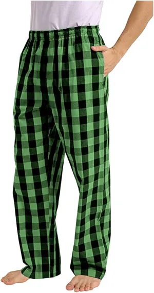Mens Womens Plaid Pajama Pants Unisex Sleep Lounge Pants Soft PJ Bottoms Plaid Pajama Sweatpants with Pockets