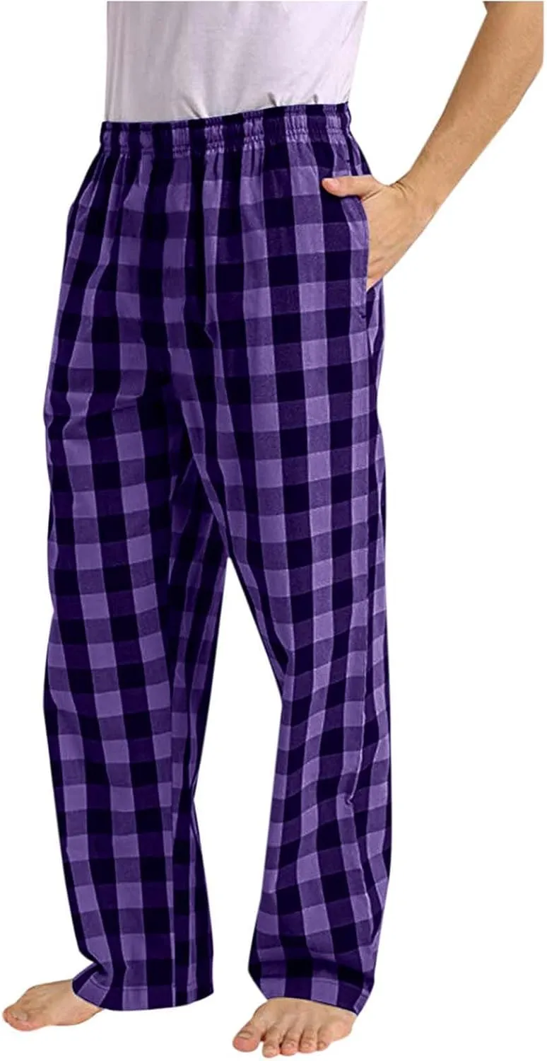 Mens Womens Plaid Pajama Pants Unisex Sleep Lounge Pants Soft PJ Bottoms Plaid Pajama Sweatpants with Pockets