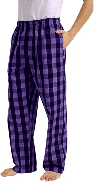 Mens Womens Plaid Pajama Pants Unisex Sleep Lounge Pants Soft PJ Bottoms Plaid Pajama Sweatpants with Pockets