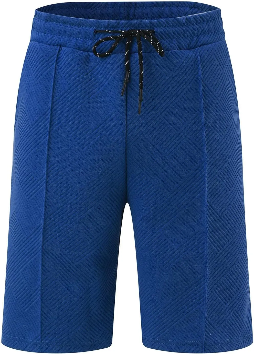 Miyaomn 2 Piece Summer Cotton Jacquard Golf Matching Set for Men Lapel V Neck Zipper Polo Shirt and Shorts Workout Tracksuits