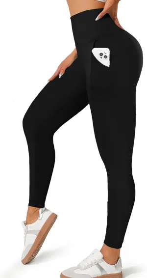 MOREFEEL Leggings with Pockets for Women, High Waisted Tummy Control Workout Hip Lift Yoga Pants Activewear