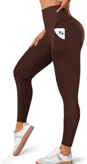 MOREFEEL Leggings with Pockets for Women, High Waisted Tummy Control Workout Hip Lift Yoga Pants Activewear