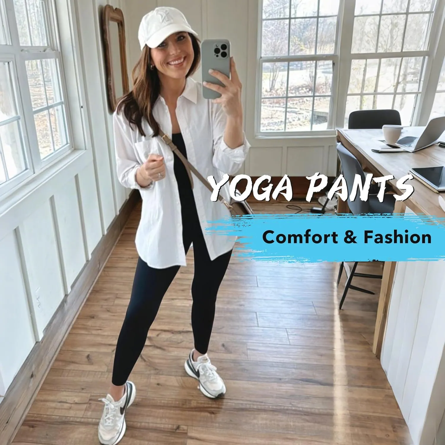 MOREFEEL Leggings with Pockets for Women, High Waisted Tummy Control Workout Hip Lift Yoga Pants Activewear