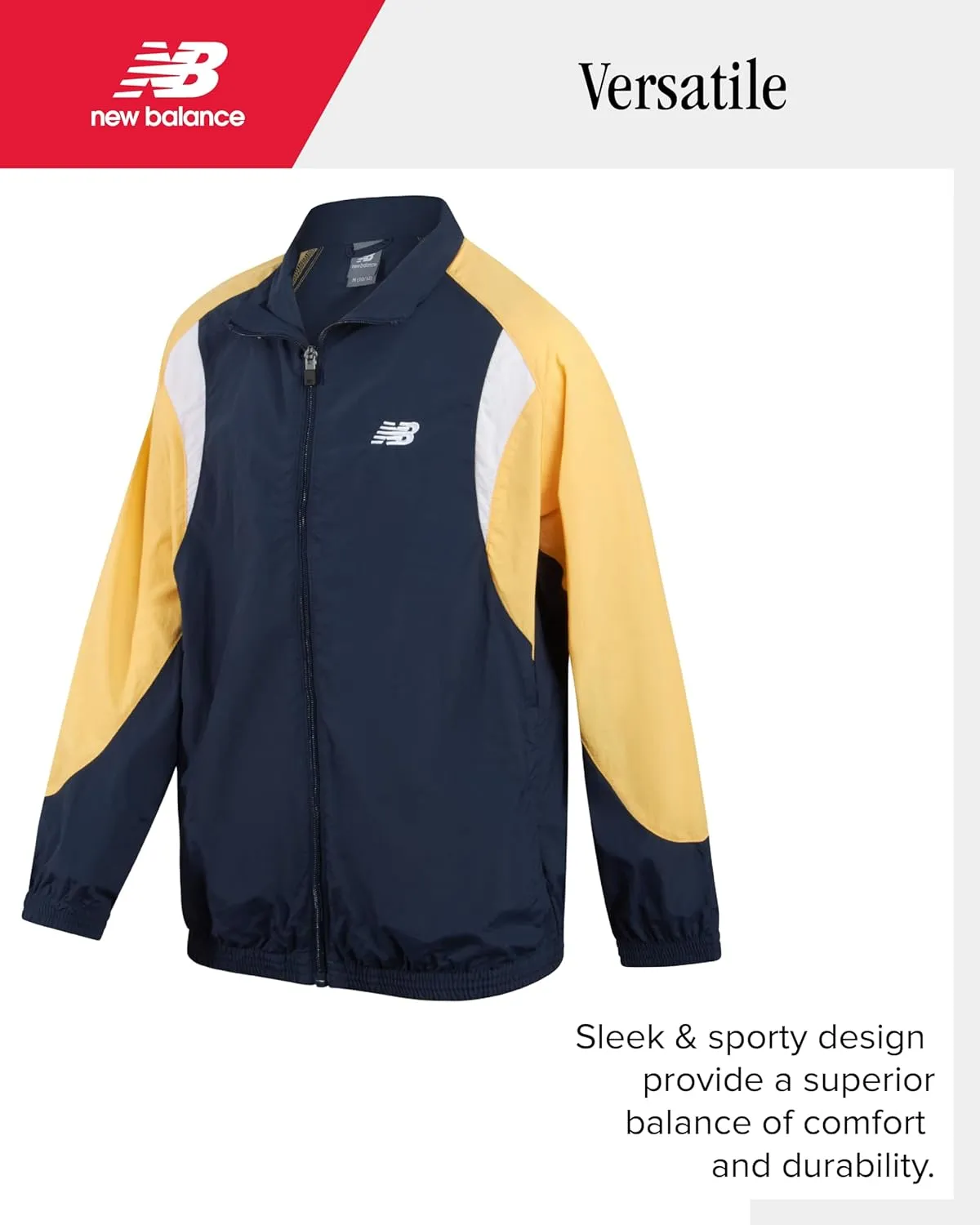 New Balance Boys' Tracksuit Set - 2 Piece Athletic Woven Track Jacket and Jogger Sweatpants Set for Boys (Sizes: 8-20)