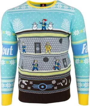Numskull Unisex Official Fallout Vault Knitted Christmas Jumper for Men or Women - Ugly Novelty Sweater Gift