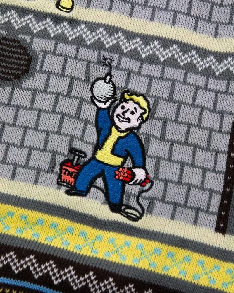 Numskull Unisex Official Fallout Vault Knitted Christmas Jumper for Men or Women - Ugly Novelty Sweater Gift