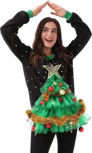OFF THE RACK Women`s Ugly Christmas Sweater for Adult Unisex Men Xmas Pullover for Party Festive