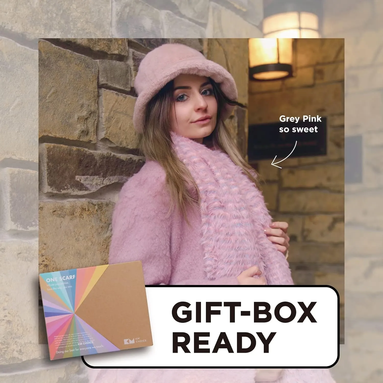 ONE Scarf: Faux Fur Infinity Scarfs or Shawl Wraps for Women Winter Warm, Soft & Fluffy Scarf in Gift Box