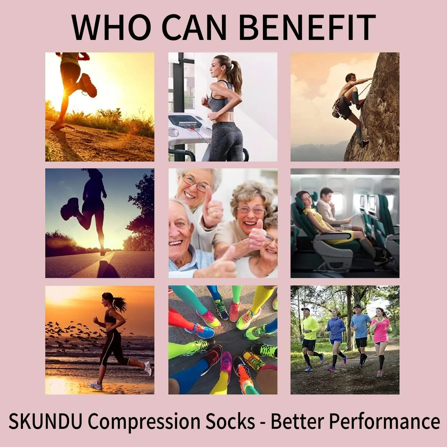 Open Toe Compression Socks 3 Pairs 20-25mmHg Toeless Graduated Compression Socks Sleeve