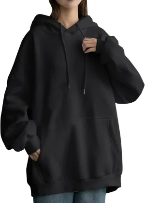 Oversized Sweatshirts for Women Loose Fit Casual Pocket Pullover Hoodies Long Sleeve String Solid Activewear Sweater