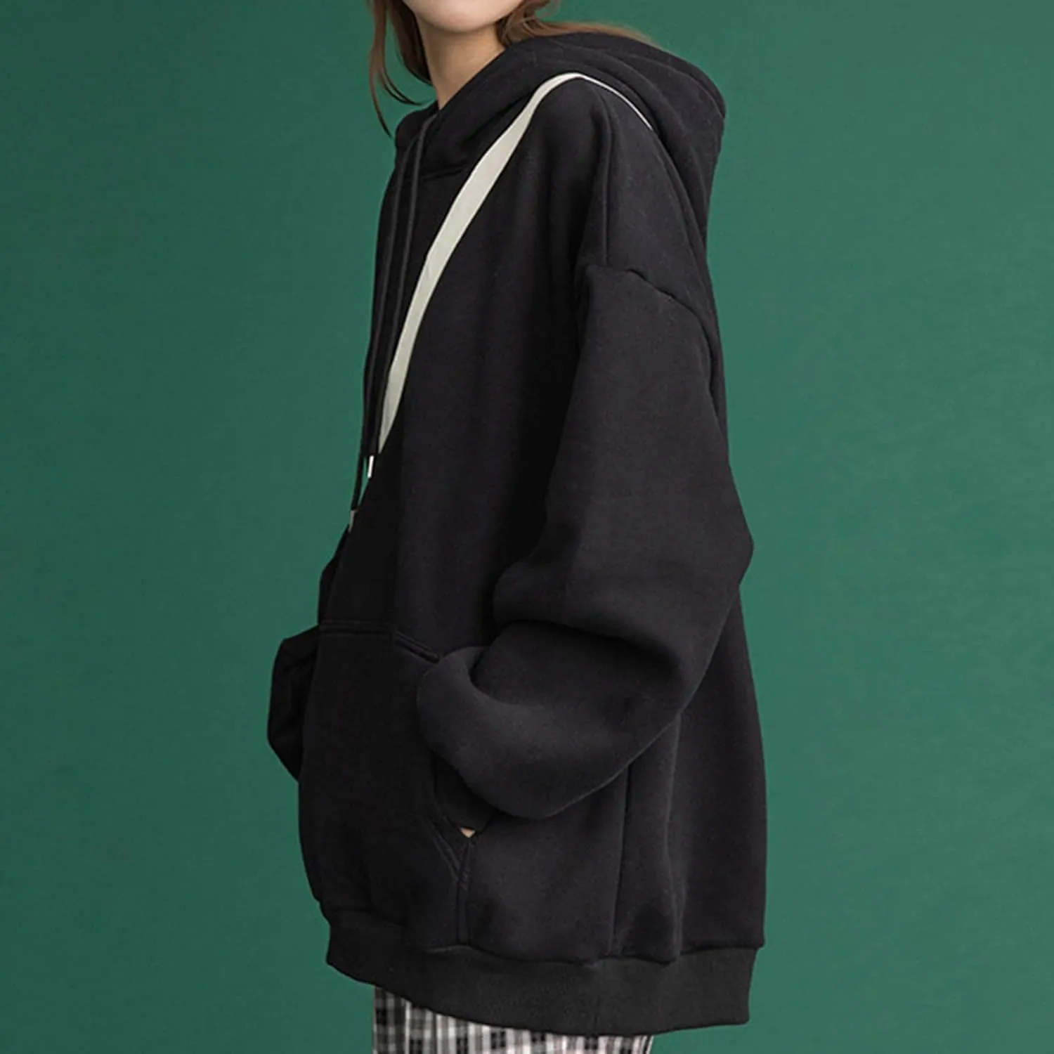 Oversized Sweatshirts for Women Loose Fit Casual Pocket Pullover Hoodies Long Sleeve String Solid Activewear Sweater