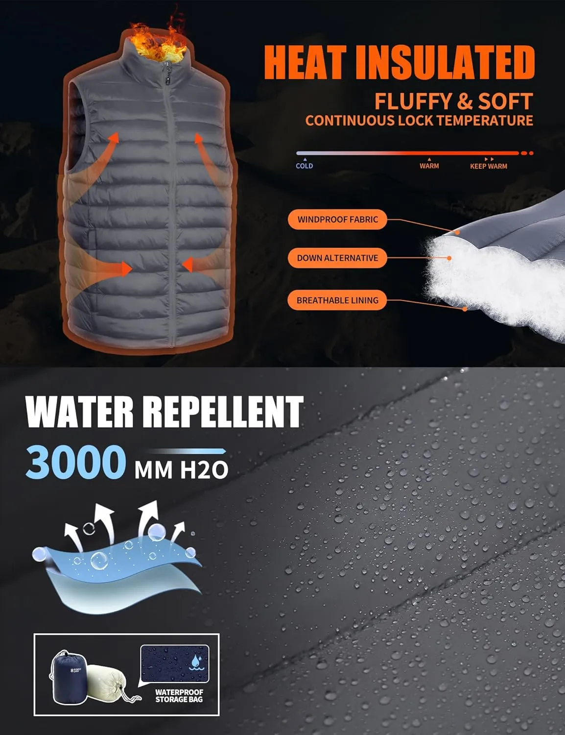 Pioneer Camp Men's Lightweight Puffer Vest Packable Water-Repellent Warm Quilted Sleeveless Outerwear for Work Casual Travel…