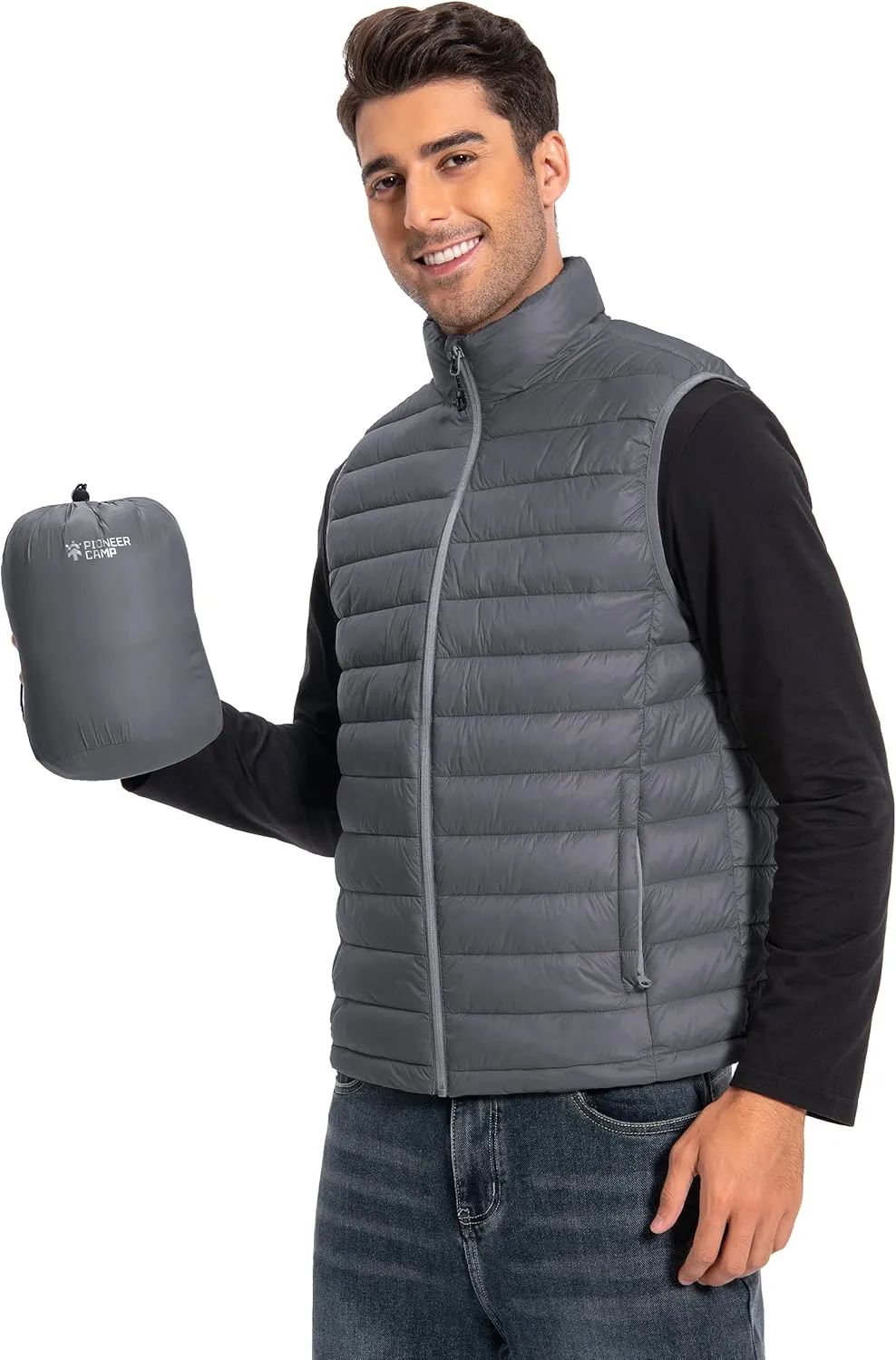 Pioneer Camp Men's Lightweight Puffer Vest Packable Water-Repellent Warm Quilted Sleeveless Outerwear for Work Casual Travel…