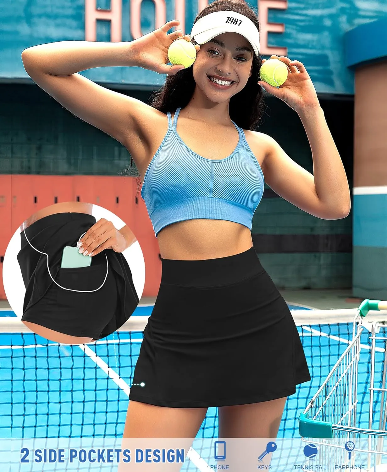 Pleated Tennis Skirts for Women High Waisted Athletic Golf Skorts with Pockets Shorts Running Workout Clothes