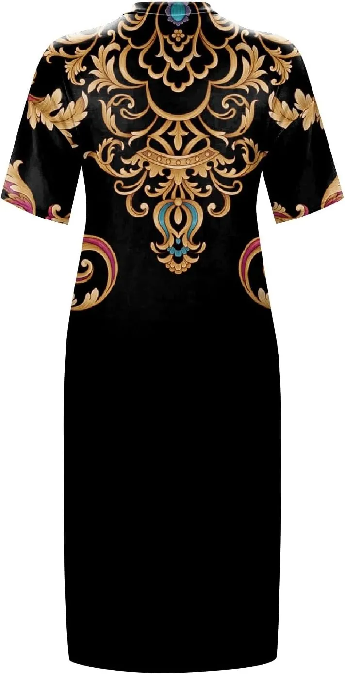Plus Size Dresses for Curvy Women 2024 Summer Casual Short Sleeve Tshirt Midi Dress with Pockets Beach Vacation Dress