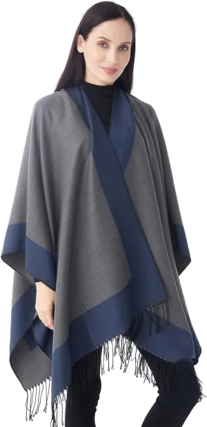 Poncho Shawl Wraps for Women, Women's Soft Warm Ponchos Sweaters Open Front Travel Poncho Cape for fall winter Spring