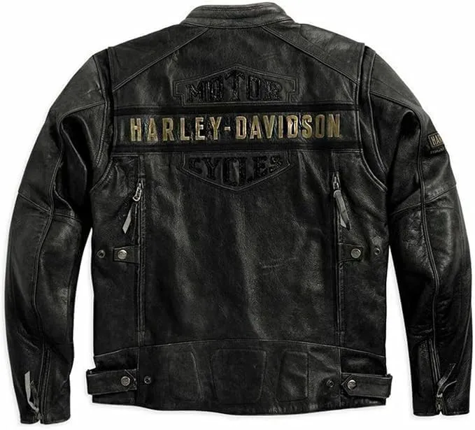 Real Leather Retro Moto Cafe Racer Jackets - Passing Link Victory Lane Biker Jackets - Men's HD Motorcycle Jackets