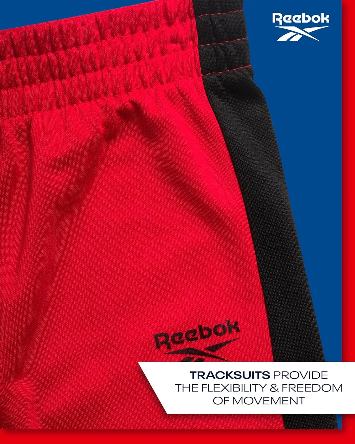 Reebok Infant Toddler Baby Boys' Tracksuit Set - 2 Piece Tricot Sweatshirt and Jogger Sweatpants for Little Boys (Sizes:2T-7)