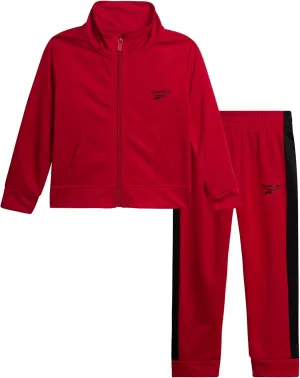 Reebok Infant Toddler Baby Boys' Tracksuit Set - 2 Piece Tricot Sweatshirt and Jogger Sweatpants for Little Boys (Sizes:2T-7)