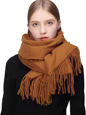 RIIQIICHY 100% Wool Scarf Pashmina Shawls and Wraps for Women Cashmere Warm Winter More Thicker Soft Scarves
