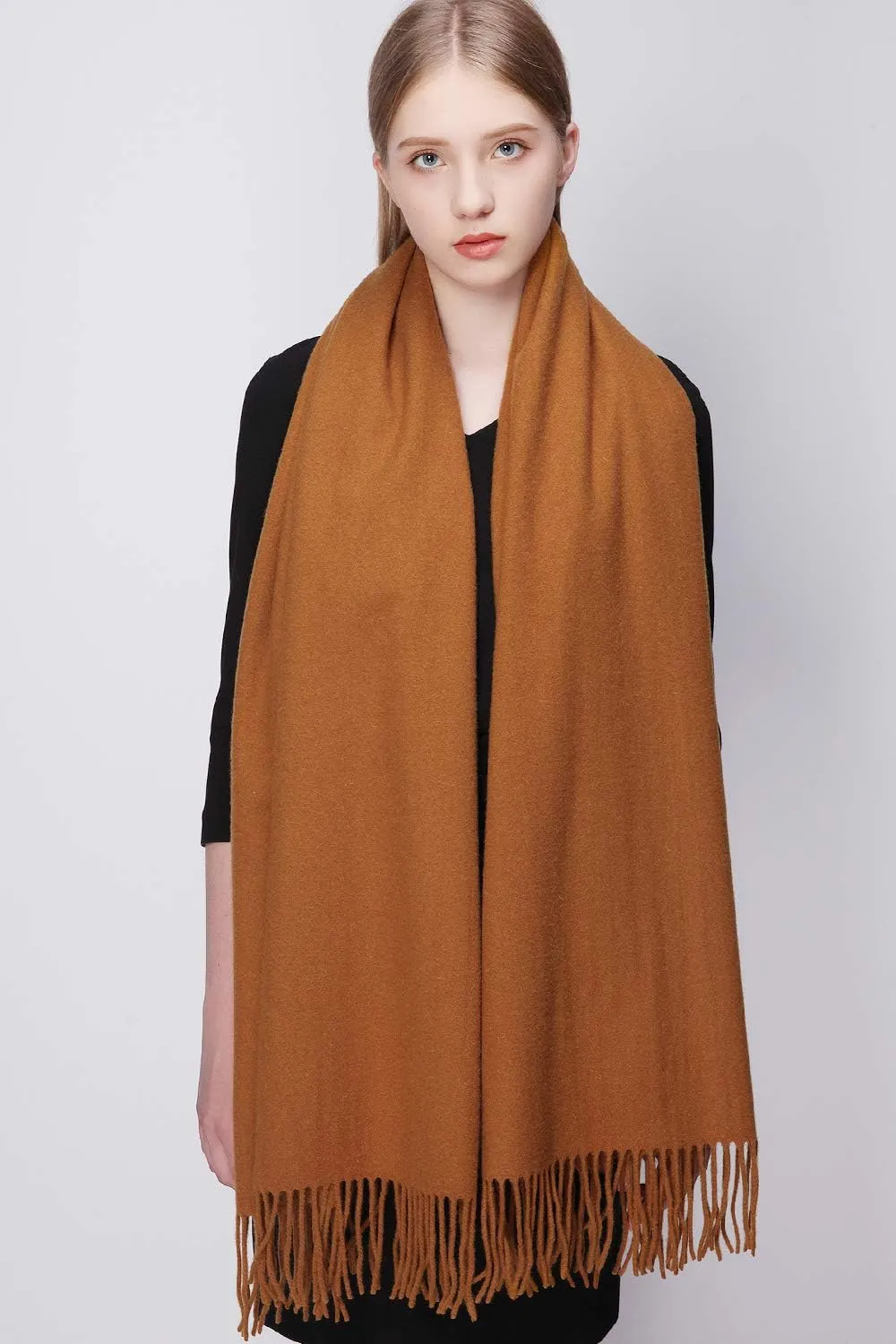 RIIQIICHY 100% Wool Scarf Pashmina Shawls and Wraps for Women Cashmere Warm Winter More Thicker Soft Scarves