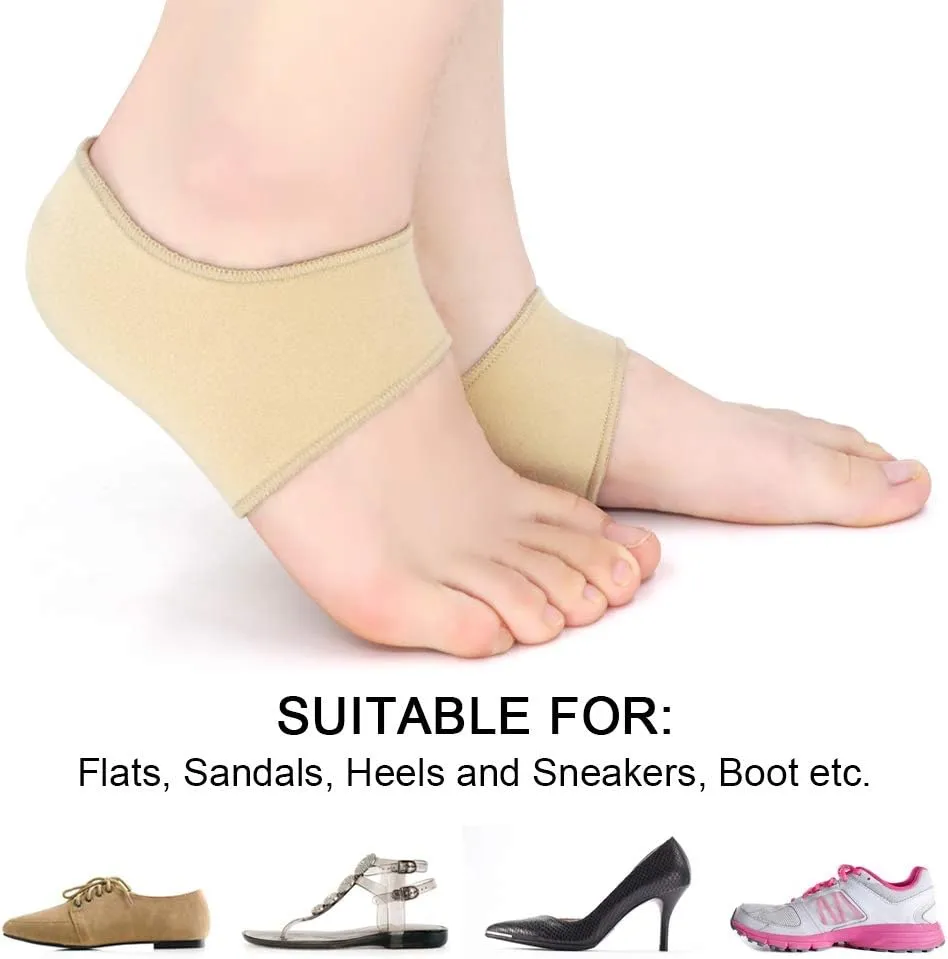 SQHT's Heel Protectors for Cracked Heels, Relieve Heel Pain from Plantar Fasciitis, Heel Spur, Achilles (Large (Women's 8-13.5, Men's 7-13))