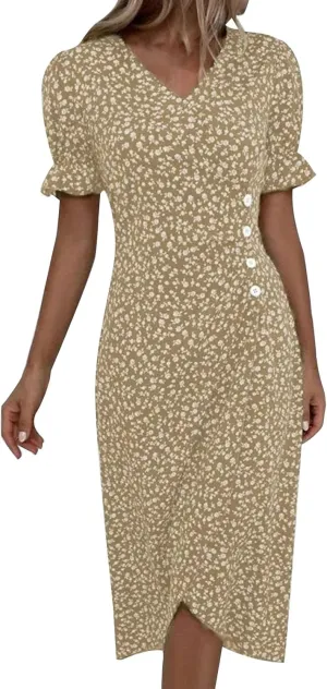 Summer Casual Dress with Pockets Sleeveless V Neck Flowy Boho Maxi Dress Tiered Ruffle Beach Vacation Sundress
