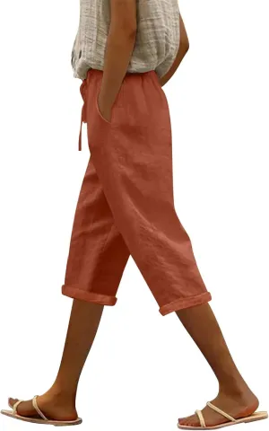 Summer High Waisted Cotton Linen Palazzo Pants Wide Leg 2024 Lounge Pant Trousers Plus Size Palazzo Pants for Women