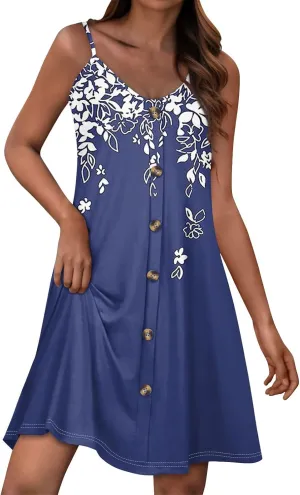 Sun Dresses for Women 2025 Casual Flying Sleeve Dress Vacation Beach Sundress Bohemian Dress