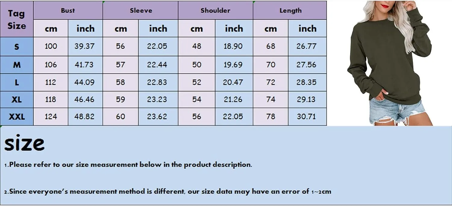 Sweatshirts for Womens Fall Outfits 2024 Crew Neck Sweaters Casual Long Sleeve Hoodies Slim Fit Solid Pullover Tops