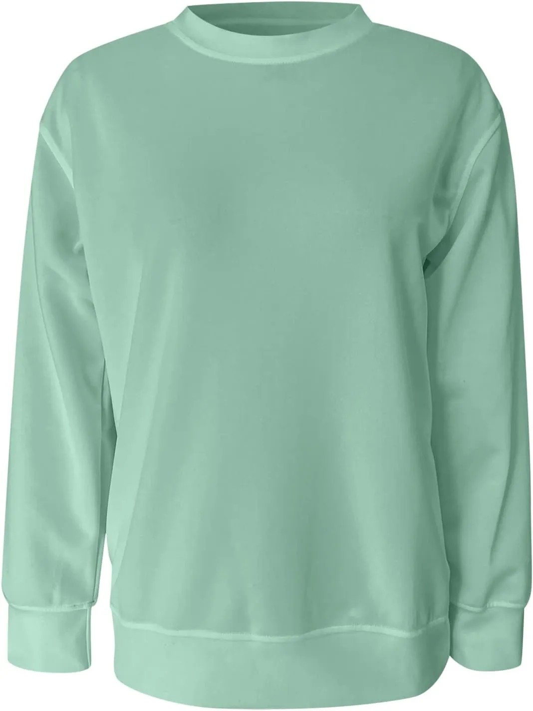 Sweatshirts for Womens Fall Outfits 2024 Crew Neck Sweaters Casual Long Sleeve Hoodies Slim Fit Solid Pullover Tops