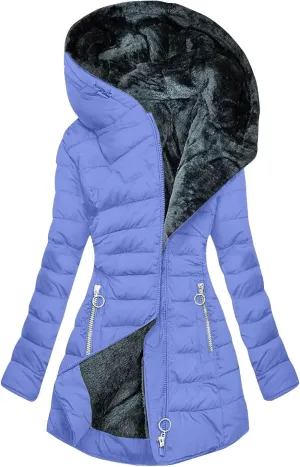 TANGNADE Winter Warm Sherpa Lined Coats for Women Puffer Jackets Plus Size Hooded Fleece Thicken Parka Outwear Outfits