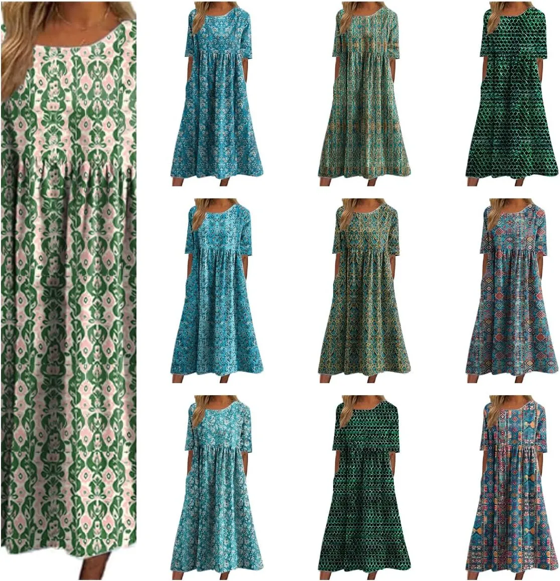 Tee Shirt Dresses for Women Polyester Empire Waist Loose Fitting Summer Casual Sun Dresses for Women 2024