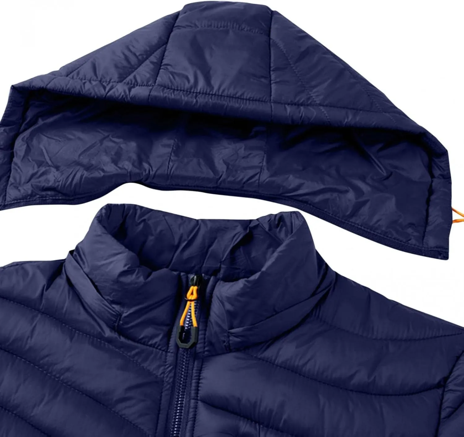 Thatrich Mens Lightweight Puffer Jacket with Hood Removable Hooded Jacket Zip Up Long Sleeve Water-Resistant Winter Outerwear