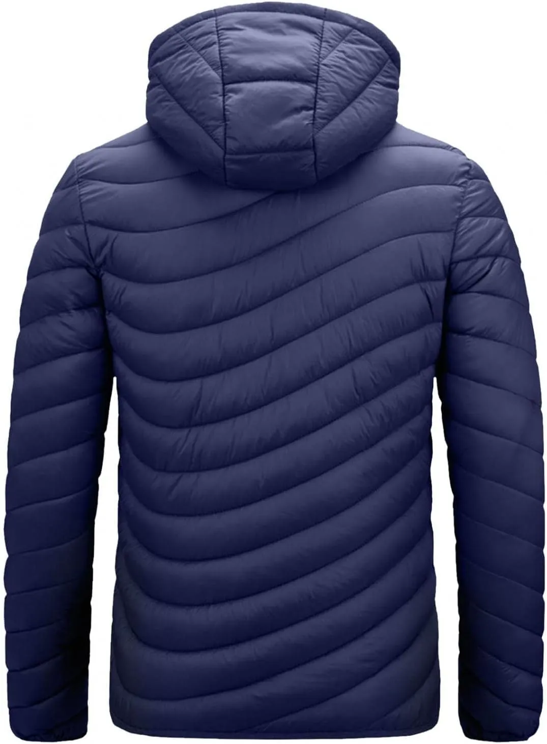 Thatrich Mens Lightweight Puffer Jacket with Hood Removable Hooded Jacket Zip Up Long Sleeve Water-Resistant Winter Outerwear