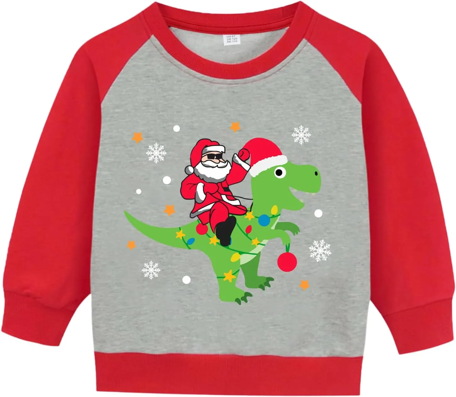 Toddler Boy Girl Christmas Sweatshirt Kids Holiday Xmas Santa Dino Pullover Crewneck Sweater 1-7 Years