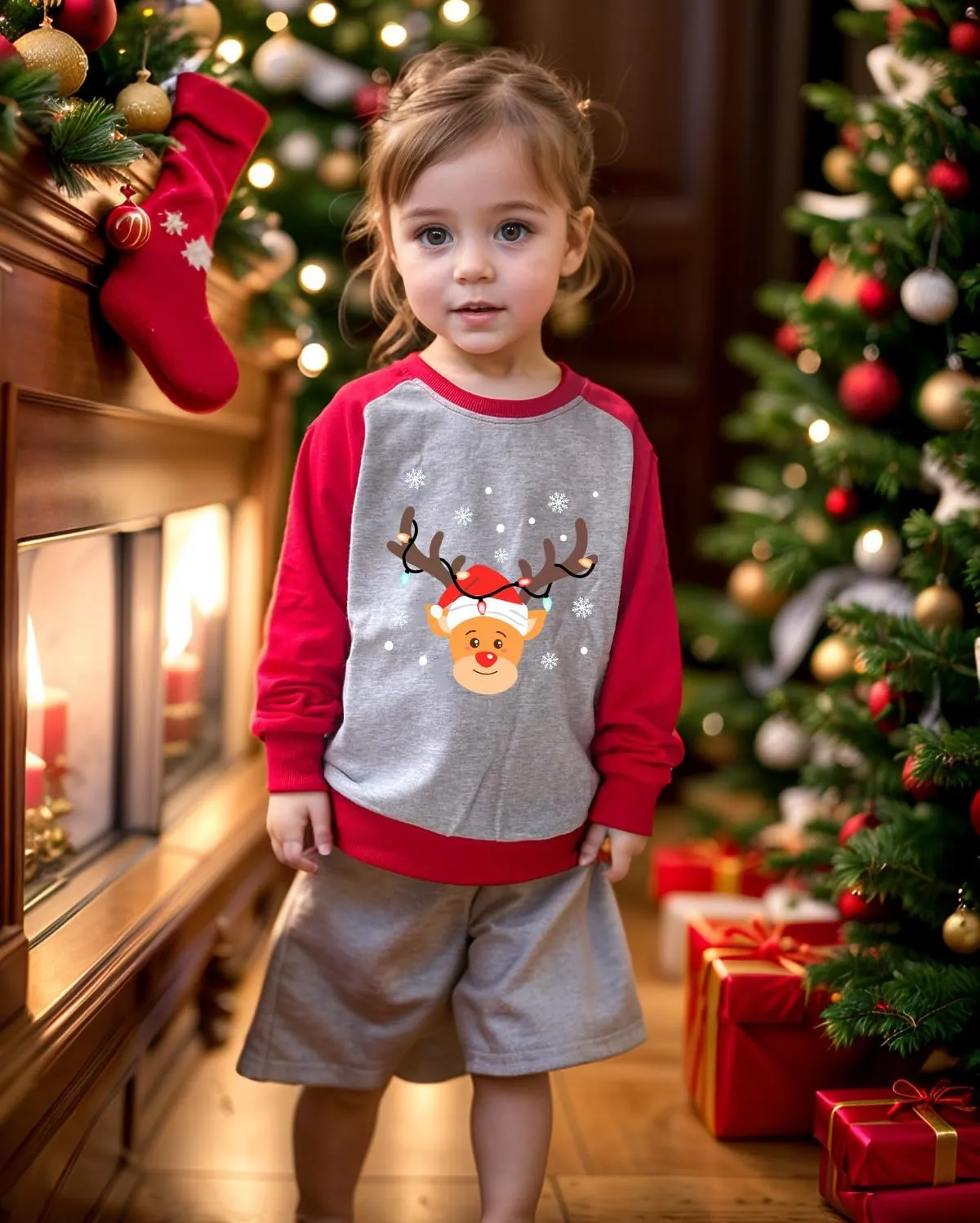 Toddler Boy Girl Christmas Sweatshirt Kids Holiday Xmas Santa Dino Pullover Crewneck Sweater 1-7 Years