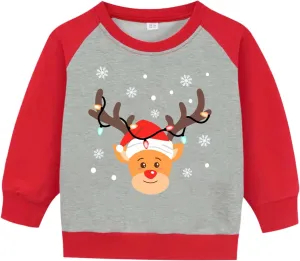 Toddler Boy Girl Christmas Sweatshirt Kids Holiday Xmas Santa Dino Pullover Crewneck Sweater 1-7 Years