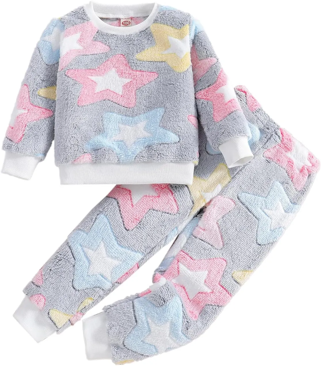 Toddler Girls Clothes 2Pcs Cute Printed Pullover Sweatshirts and Pant Fall Winter Outfit Tracksuits