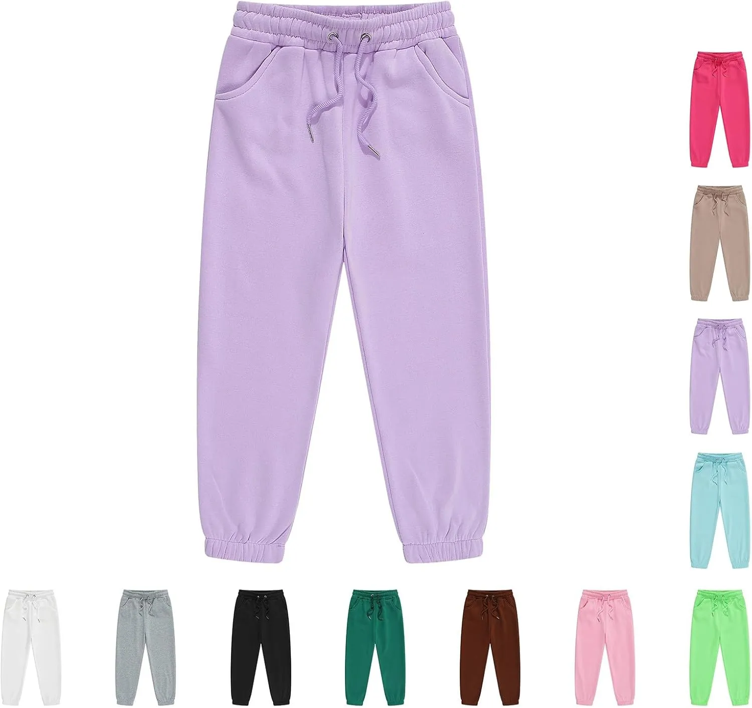 Toddler Kids Solid Color Elastic Waist Sweatpants Sport Pants Youth Joggers Sweat Pants Teens Leggings Tights Bottoms