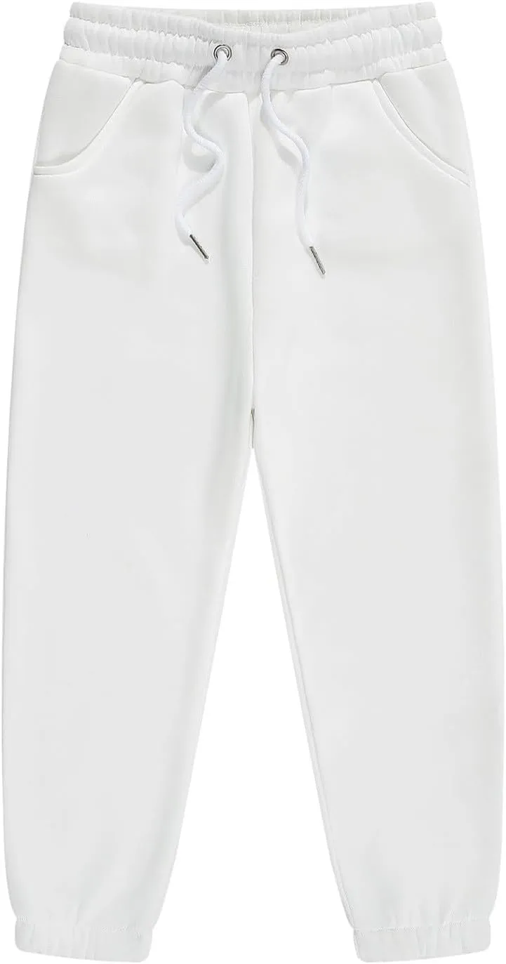 Toddler Kids Solid Color Elastic Waist Sweatpants Sport Pants Youth Joggers Sweat Pants Teens Leggings Tights Bottoms