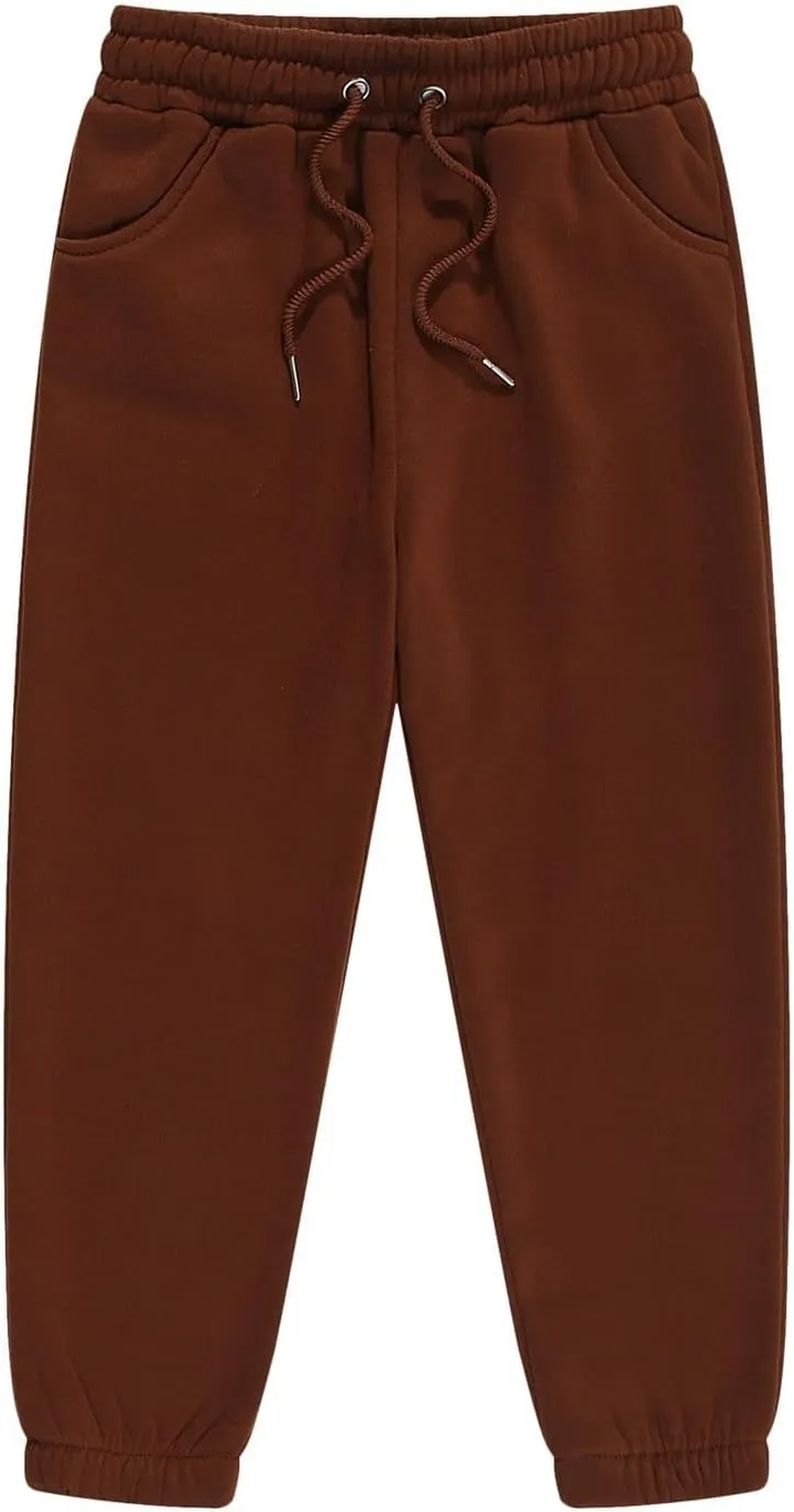 Toddler Kids Solid Color Elastic Waist Sweatpants Sport Pants Youth Joggers Sweat Pants Teens Leggings Tights Bottoms