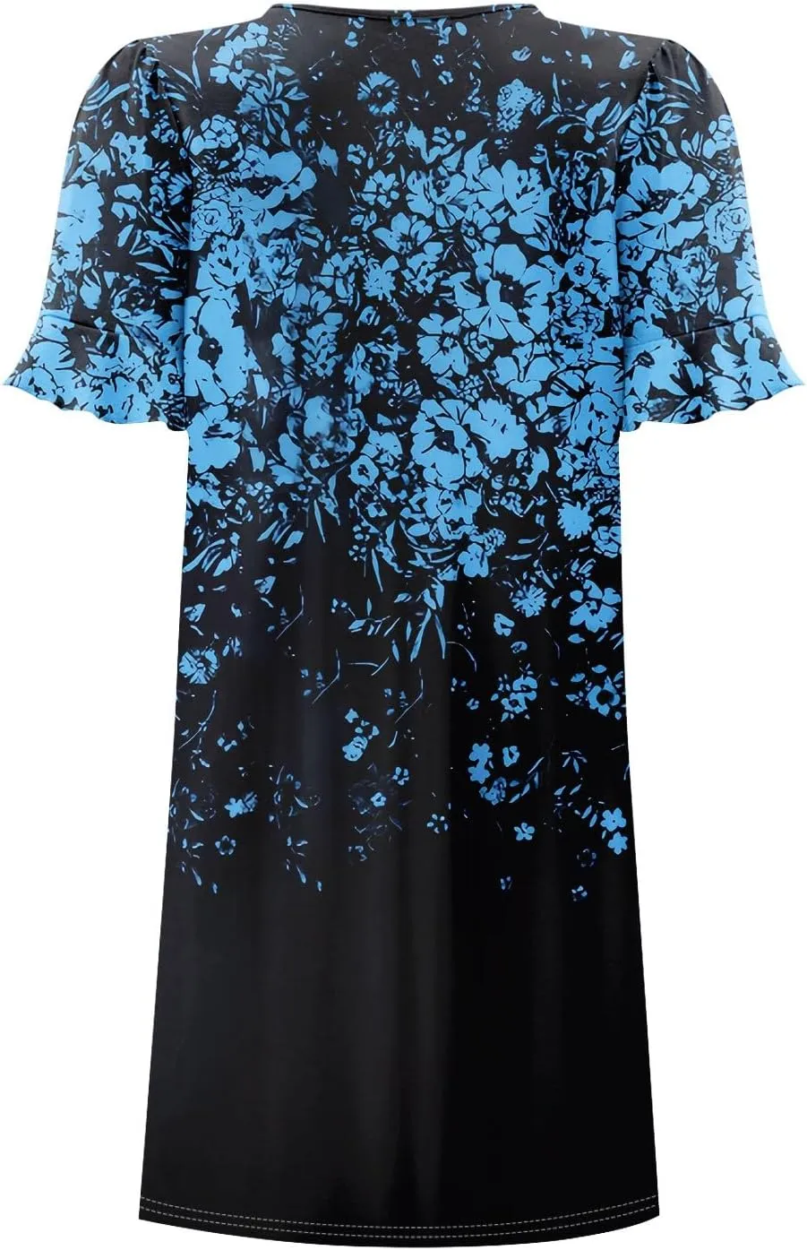 TWGONE Summer Dresses for Curvy Women Plus Size Ruffle Short Sleeve V Neck Casual Semi Formal Shift Dress with Pockets