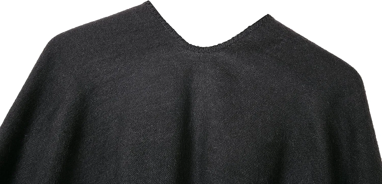 Urban CoCo Women's Color Block Shawl Wrap Open Front Poncho Cape