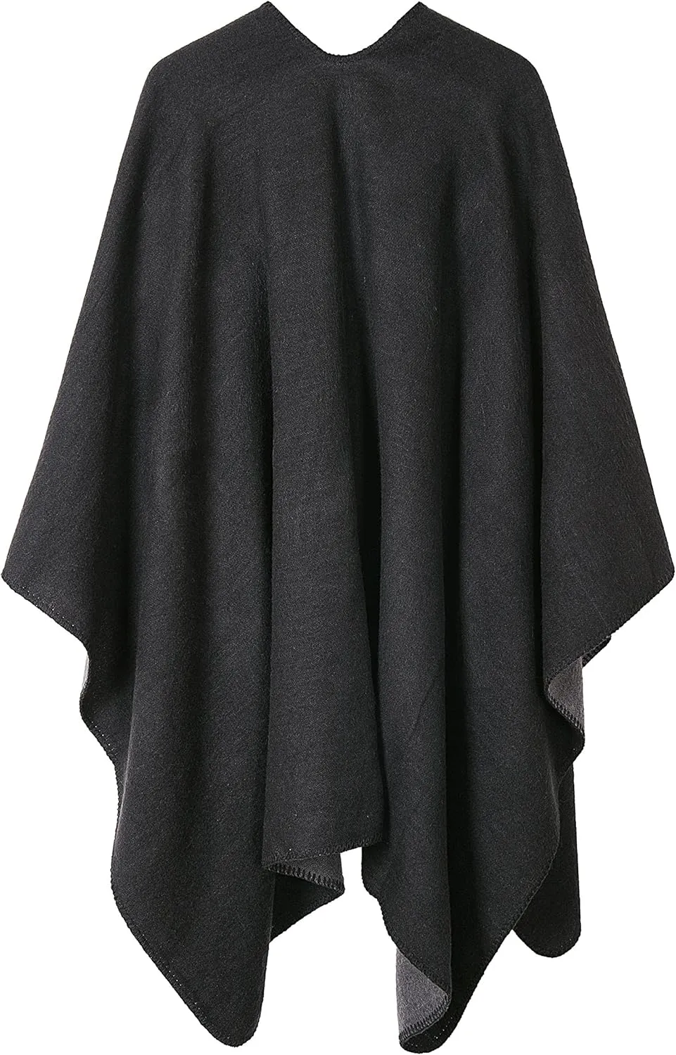 Urban CoCo Women's Color Block Shawl Wrap Open Front Poncho Cape
