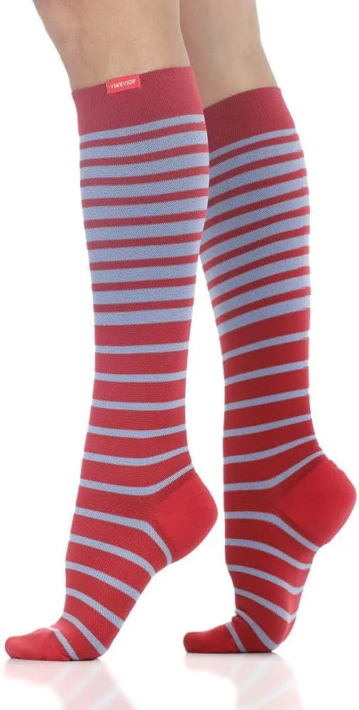 VIM & VIGR Nylon 15-20 mmHg Graduated Compression Socks for Women & Men