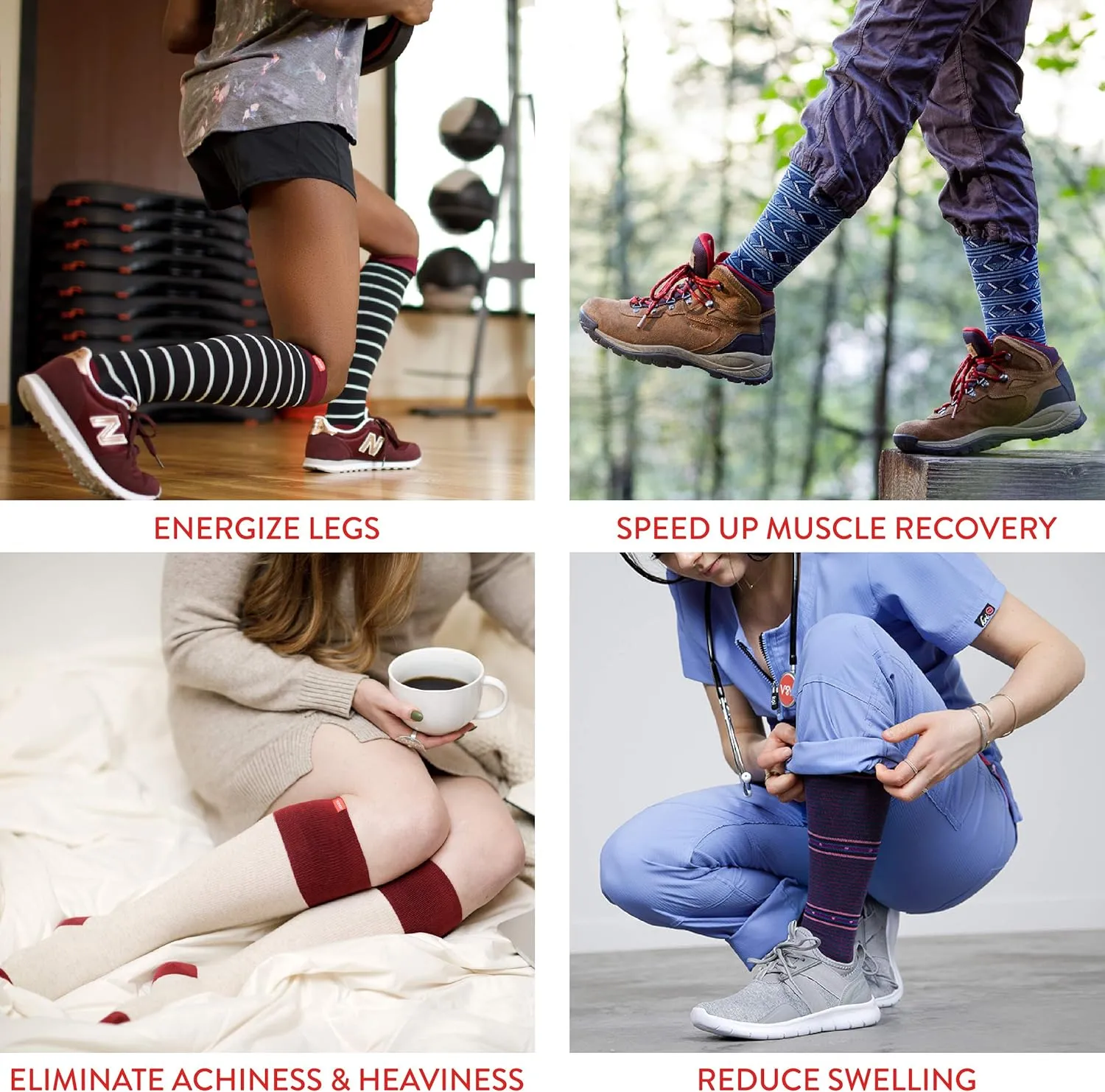 VIM & VIGR Nylon 15-20 mmHg Graduated Compression Socks for Women & Men