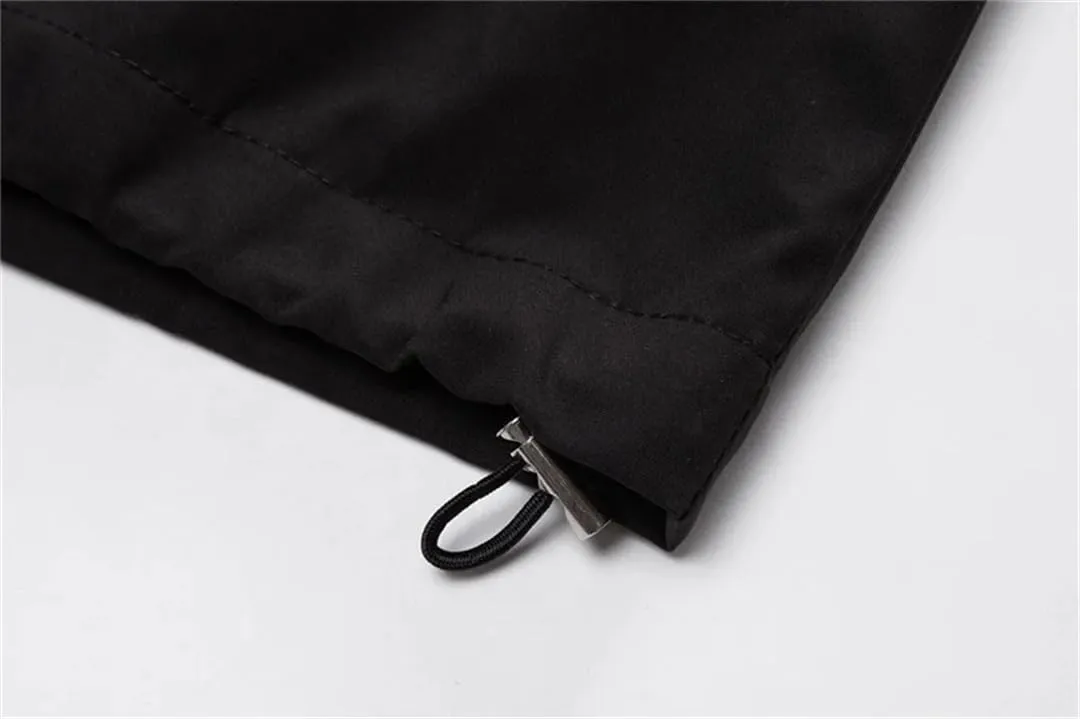 Vsadsau Hooded Jackets Men Spring Hip Hop Two Side Wear Coat Streetwear Loose Casual Jackets