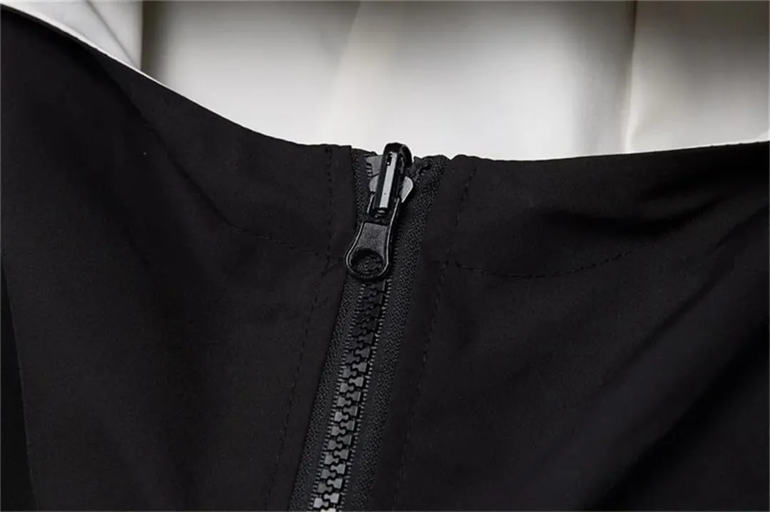 Vsadsau Hooded Jackets Men Spring Hip Hop Two Side Wear Coat Streetwear Loose Casual Jackets